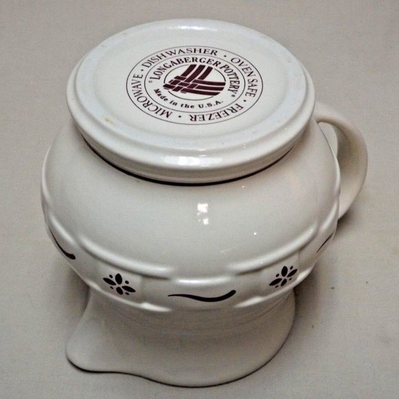 Longaberger Pottery Woven Traditions Traditional Red 1 Quart Juice Pitcher USA - Picture 7 of 8